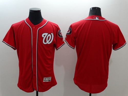 Nationals Blank Red Flexbase Authentic Collection Stitched MLB Jersey - Click Image to Close